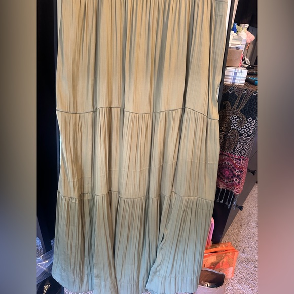 Anthropologie Somerset Olive Green Tiered Maxi Dress - Picture 8 of 14